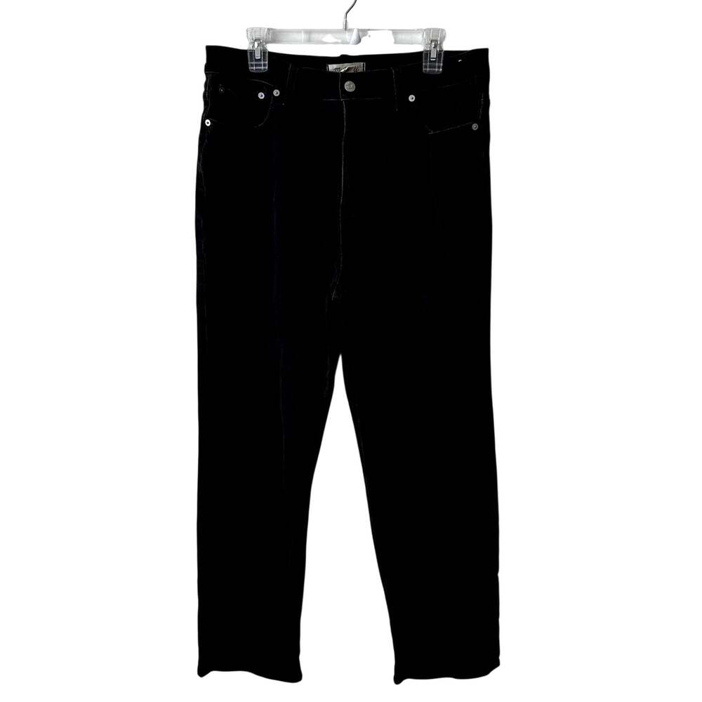 Madewell '90s Straight Jeans Size 32/14 Washed Black Denim High Rise Stretch